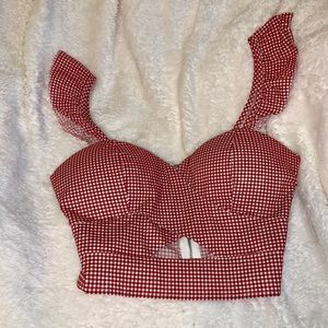 Red Plaid Crop Top